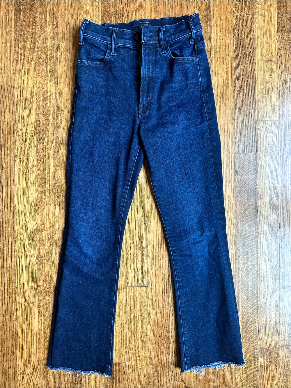 MOTHER The Hustler Ankle Fray Straight Leg Jeans in Howling at the Disco Ball